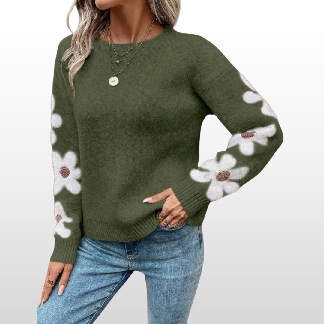 ZOEY™ - Round Neck Floral Pattern Sweater for Fall/Winter