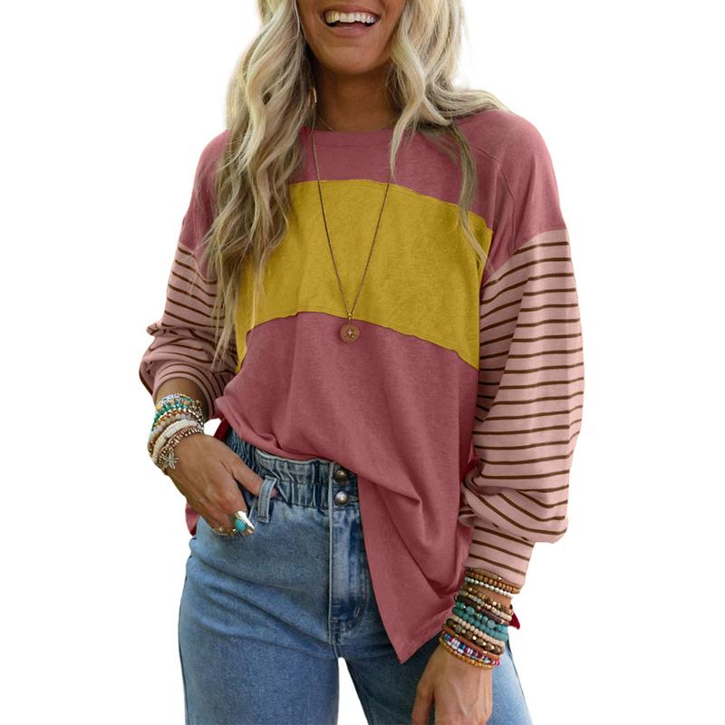 PERPETUA™ - Casual Long-Sleeve Oversized Crew Neck Top