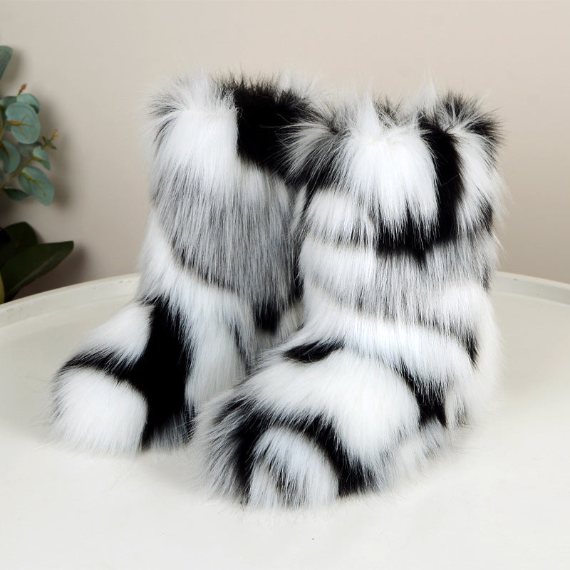 HIRA™ - Chic Trendy Furry Mid Length Winter Boots