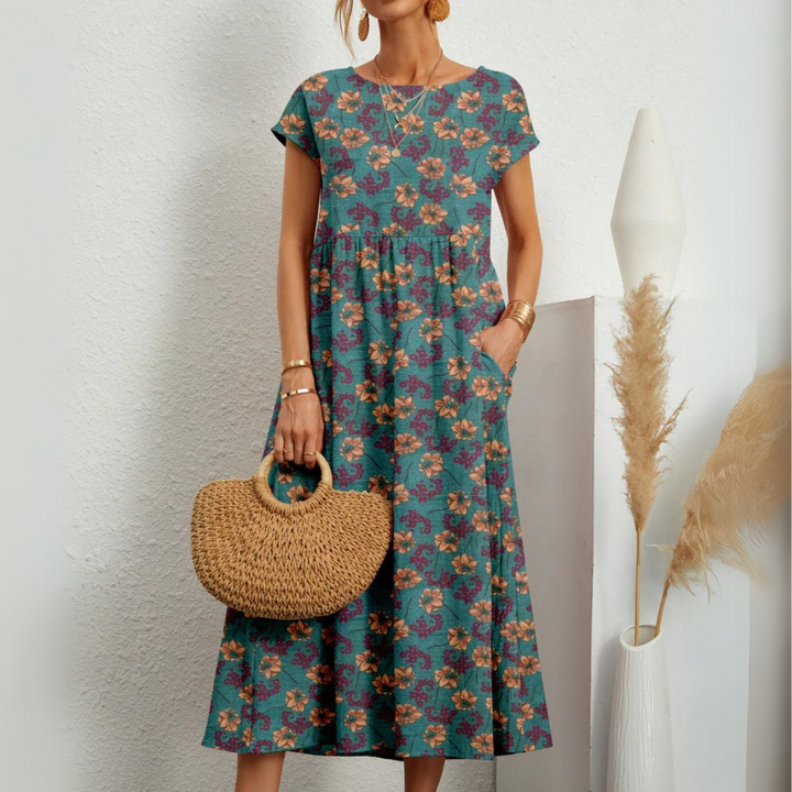 FLORENE™ - Breezy Floral Midi Dress