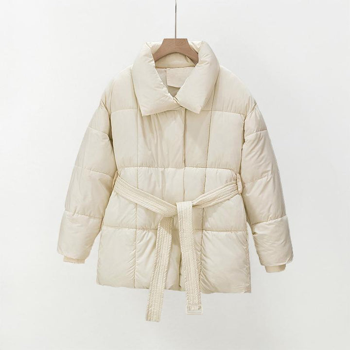 JASMINE™ - Cozy Thermal Stand Collar Waist Tie Zip-Up Coat for Winter